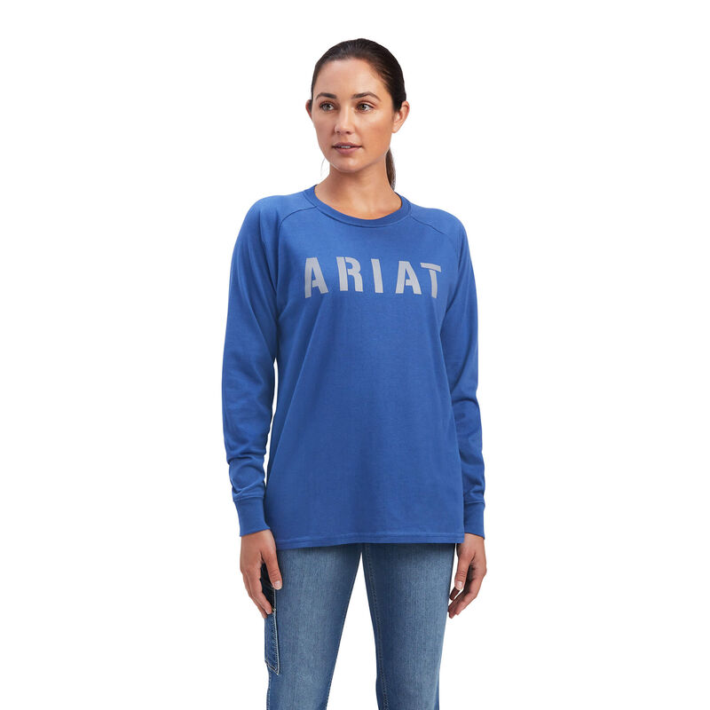 Ariat T-Shirts Damen - Rebar Cottonstrong Block Blau ( BFAOT-2709 )
